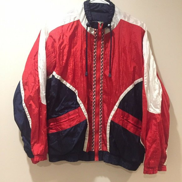 Stylish Red and Blue Women's Jacket - Picture 1 of 7